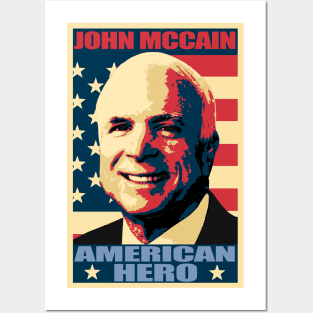 John McCain American Hero Pop Art Posters and Art